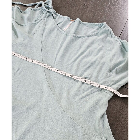 Free People Mint Clear Skies Cold Shoulder Tunic Mini Dress Small Asymmetrical - Picture 6 of 12